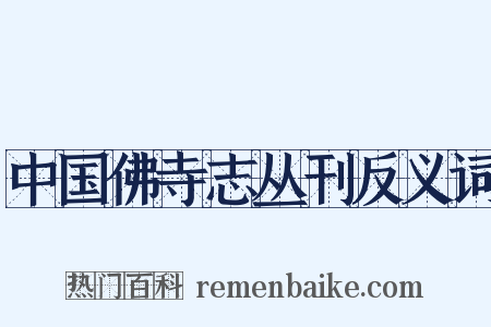 中国佛寺志丛刊反义词是什么意思的图片